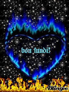 Gif animé Bon lundi coeur feu